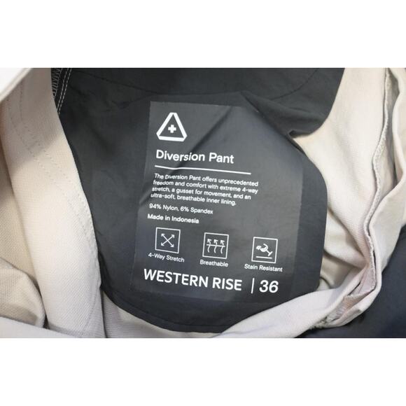 Western Rise Golf Pants Performance Beige Athletic Nylon Stretch Mens Sz 36 x 32 - Picture 8 of 9